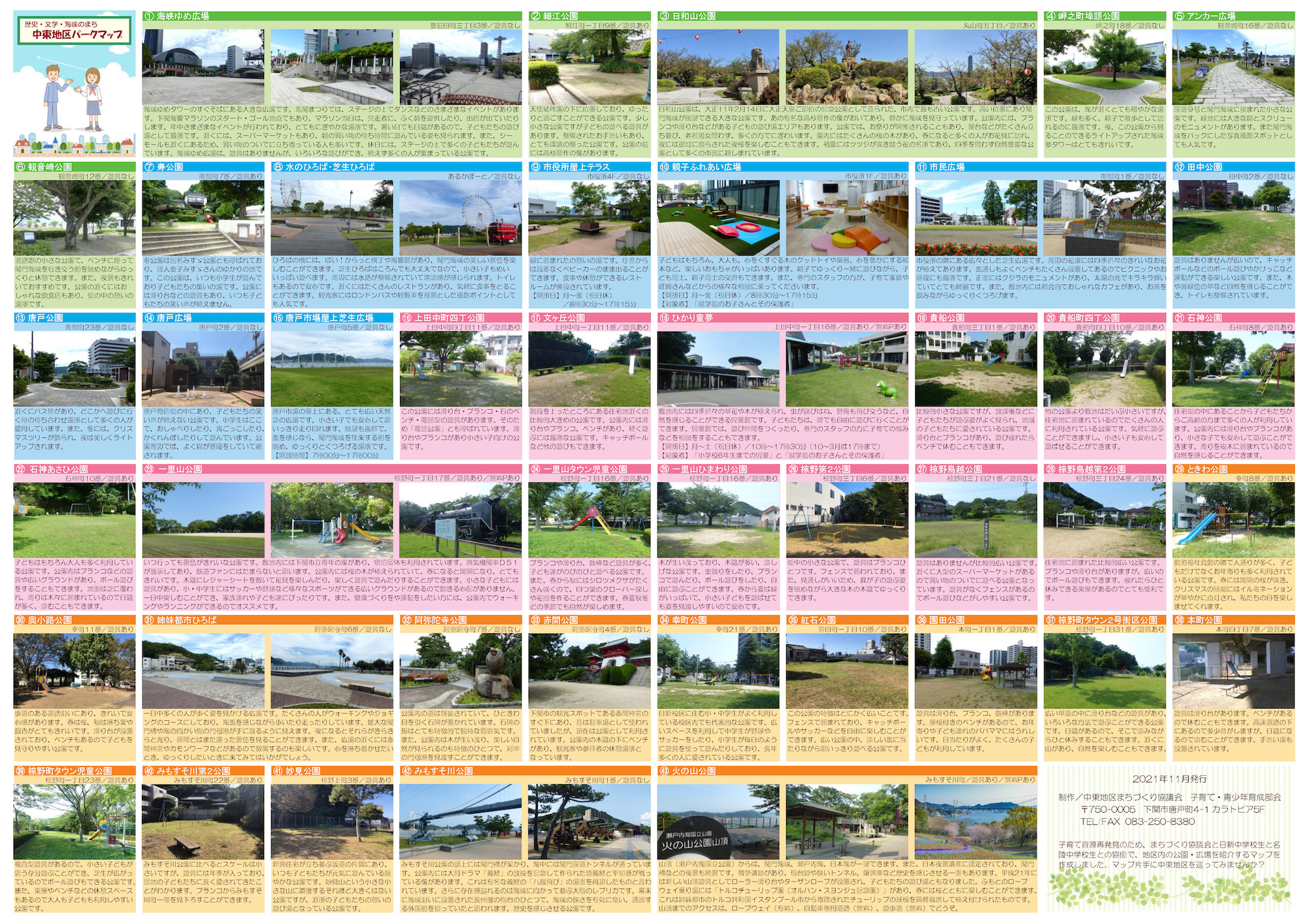 歴史・文学・海峡のまち 中東地区パークマップ 裏面