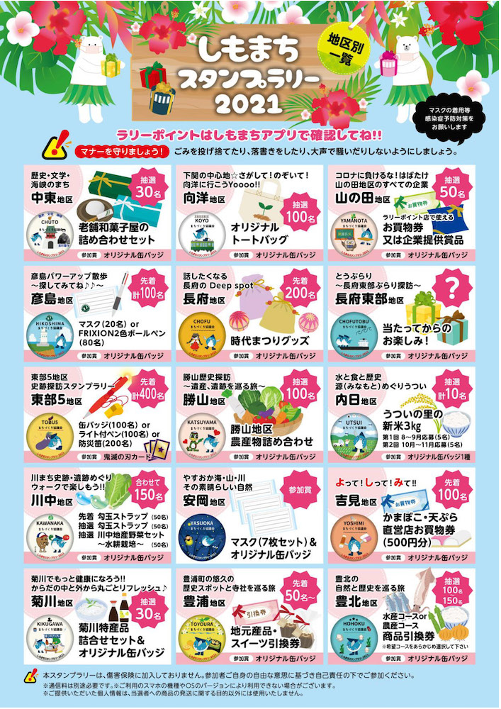 しもまちスタンプラリー2021 チラシ裏